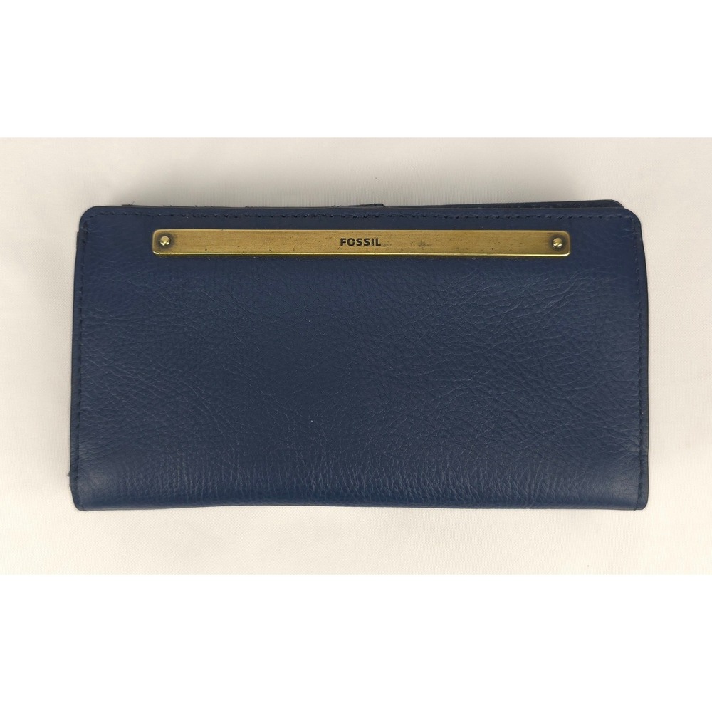 Fossil Leather Liza Womens Zip Around Clutch Wallet Bifold